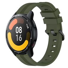Per Xiaomi Watch S1 Active Cinturino in silicone a strisce concave da 22 mm (verde militare)