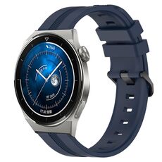Per Huawei Watch GT3 Pro 46mm 22mm Cinturino in silicone a strisce concavo (blu navy)