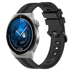Per Huawei Watch GT3 Pro 46mm 22mm Cinturino in silicone a strisce concavo (nero)
