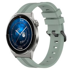 Per Huawei Watch GT3 Pro 46mm 22mm Cinturino in silicone a strisce concave (verde grigiastro)