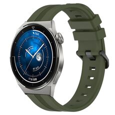 Per Huawei Watch GT3 Pro 46mm 22mm cinturino in silicone a strisce concave (verde militare)