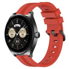 Per Huawei Watch Buds Cinturino in silicone a strisce concave da 22 mm (rosso)