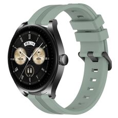 Per Huawei Watch Buds Cinturino in silicone a strisce concave da 22 mm (verde grigiastro)