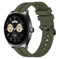 Per Huawei Watch Buds Cinturino in silicone a strisce concave da 22 mm (verde militare)