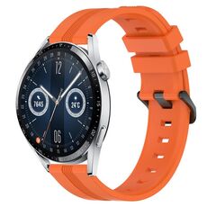 Per Huawei Watch GT3 46mm 22mm Cinturino in silicone a strisce concavo (arancione)