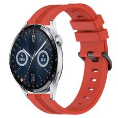 Per Huawei Watch GT3 46mm 22mm Cinturino in silicone a strisce concavo (rosso)