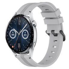 Per Huawei Watch GT3 46mm 22mm Cinturino in silicone a strisce concavo (grigio)