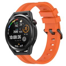 Per Huawei Watch GT Runner 22mm Cinturino in silicone a strisce concave (arancione)