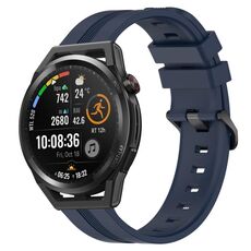 Per Huawei Watch GT Runner 22mm cinturino in silicone a strisce concave (blu navy)