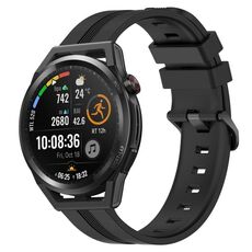 Per Huawei Watch GT Runner 22mm cinturino in silicone a strisce concave (nero)