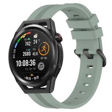 Per Huawei Watch GT Runner 22mm cinturino in silicone a strisce concave (verde grigiastro)
