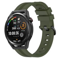 Per Huawei Watch GT Runner 22mm cinturino in silicone a strisce concave (verde militare)