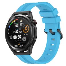 Per Huawei Watch GT Runner 22mm cinturino in silicone a strisce concave (cielo blu)