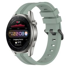 Per Huawei Watch 3 Pro Cinturino in silicone a strisce concave da 22 mm (verde grigiastro)