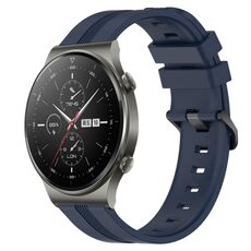 Per cinturino in silicone a strisce concave da 22 mm per Huawei GT2 Pro (blu navy)