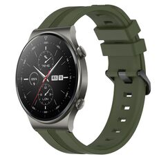 Per Huawei GT2 Pro cinturino in silicone a strisce concave da 22 mm (verde militare)