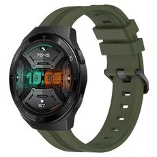 Per Huawei Watch GT 2E Cinturino Slicone a strisce concave da 22 mm (verde militare)