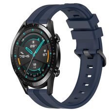 Per Huawei GT2 46mm 22mm cinturino in silicone a strisce concavo (blu navy)