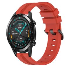 Per Huawei GT2 46mm 22mm cinturino in silicone a strisce concavo (rosso)