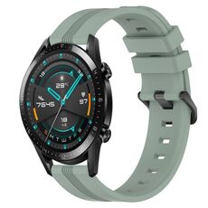 Per Huawei GT2 46mm 22mm cinturino in silicone a strisce concavo (verde grigiastro)