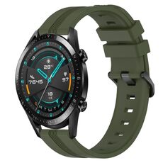 Per Huawei GT2 46mm 22mm cinturino in silicone a strisce concavo (verde militare)