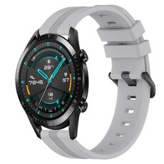 Per Huawei GT2 46mm 22mm cinturino in silicone a strisce concavo (grigio)