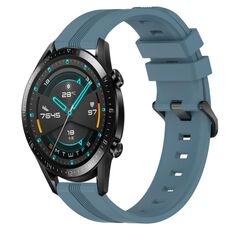 Per Huawei GT2 46mm 22mm cinturino in silicone a strisce concave (Rock Cyan)