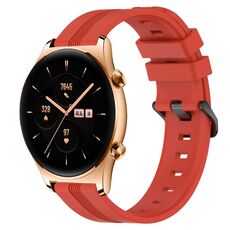 For Honor Watch GS 3 Cinturino in silicone a strisce concave da 22 mm (rosso)
