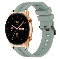 For Honor Watch GS 3 Cinturino in silicone a strisce concave da 22 mm (verde grigiastro)