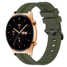 For Honor Watch GS 3 Cinturino in silicone a strisce concave da 22 mm (verde militare)