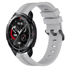 Cinturino in silicone a strisce concave da 22 mm per orologio Honor Watch GS Pro (grigio)