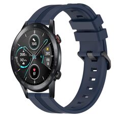 Per Honor Magic Watch 2 46mm 22mm Cinturino Slicone a strisce concave (blu navy)
