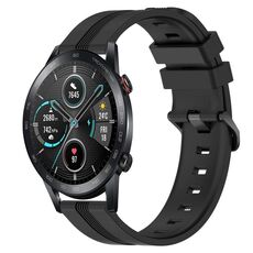 Per Honor Magic Watch 2 46mm 22mm Cinturino in silicone a strisce concavo (nero)