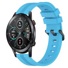 Per Honor Magic Watch 2 46mm 22mm Cinturino in silicone a strisce concavo (azzurro cielo)