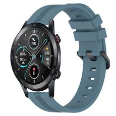 For Honor Magic Watch 2 46mm 22mm Cinturino Slicone a strisce concave (Rock Cyan)