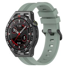 Per Huawei Watch GT3 SE Cinturino in silicone a strisce concave da 22 mm (verde grigiastro)
