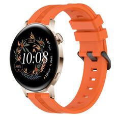 Per Huawei Watch GT3 42mm 20mm Cinturino in silicone a strisce concavo (arancione)