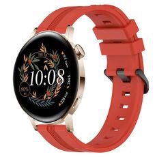 Per Huawei Watch GT3 42mm 20mm Cinturino in silicone a strisce concavo (rosso)