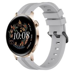 Per Huawei Watch GT3 42mm 20mm Cinturino in silicone a strisce concavo (grigio)
