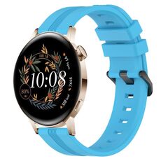 Per Huawei Watch GT3 42mm 20mm cinturino in silicone a strisce concave (cielo blu)