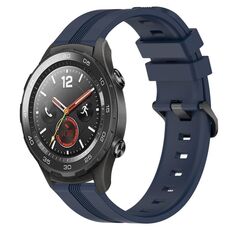 Per Huawei Watch 2 Cinturino Slicone a strisce concave da 20 mm (blu navy)