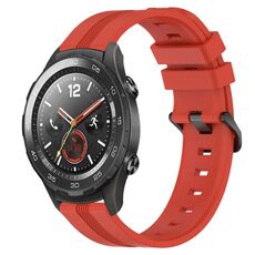 Per Huawei Watch 2 Cinturino Slicone a strisce concave da 20 mm (rosso)