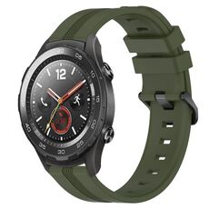Per Huawei Watch 2 Cinturino Slicone a strisce concave da 20 mm (verde militare)