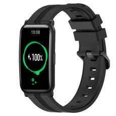 For Honor Watch ES Cinturino per orologio in silicone a strisce concave da 20 mm (nero)