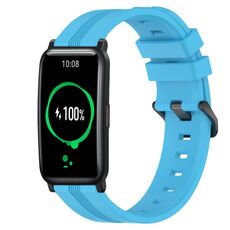 For Honor Watch ES 20mm Cinturino in silicone a strisce concave (azzurro cielo)