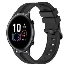 Per Honor MagicWatch 2 42mm 20mm Cinturino in silicone a strisce concavo (nero)