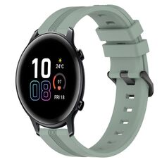 Per Honor MagicWatch 2 42mm 20mm Cinturino in silicone a strisce concave (verde grigiastro)
