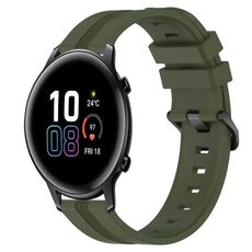 Per Honor MagicWatch 2 42mm 20mm Cinturino in silicone a strisce concave (verde militare)