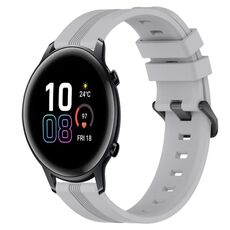 Per Honor MagicWatch 2 42mm 20mm Cinturino in silicone a strisce concavo (grigio)