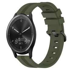 Per Garmin Vivomove Sport cinturino in silicone a strisce concave da 20 mm (verde militare)